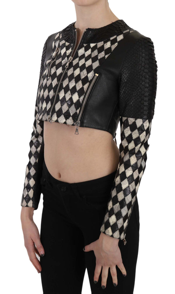 John Richmond Leather; Lining: 94% Silk jacket in black
