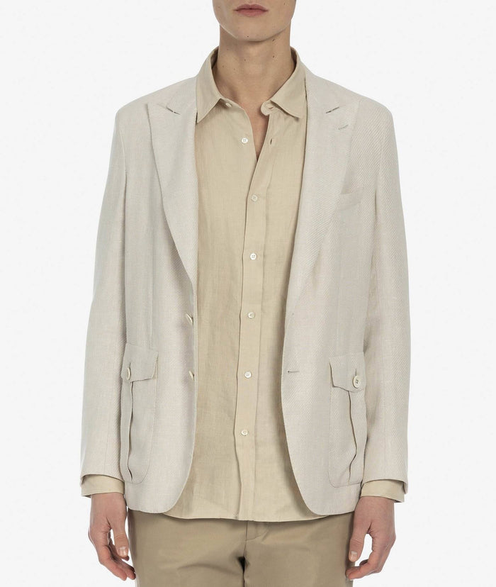 Single-Breasted Jacket Mumbai Beige Tailored Made