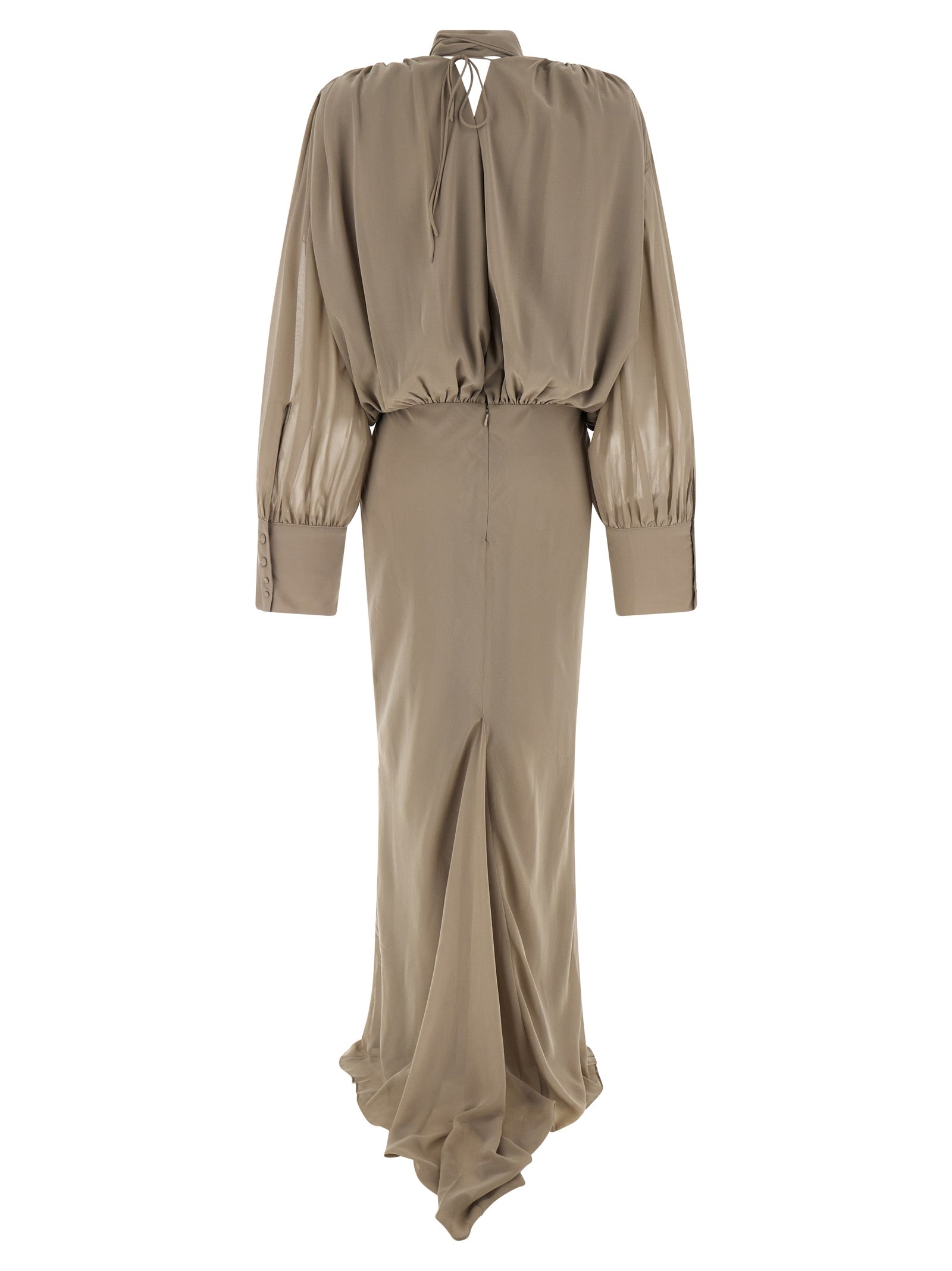 Chiffon Maxi dress Beige Polyester