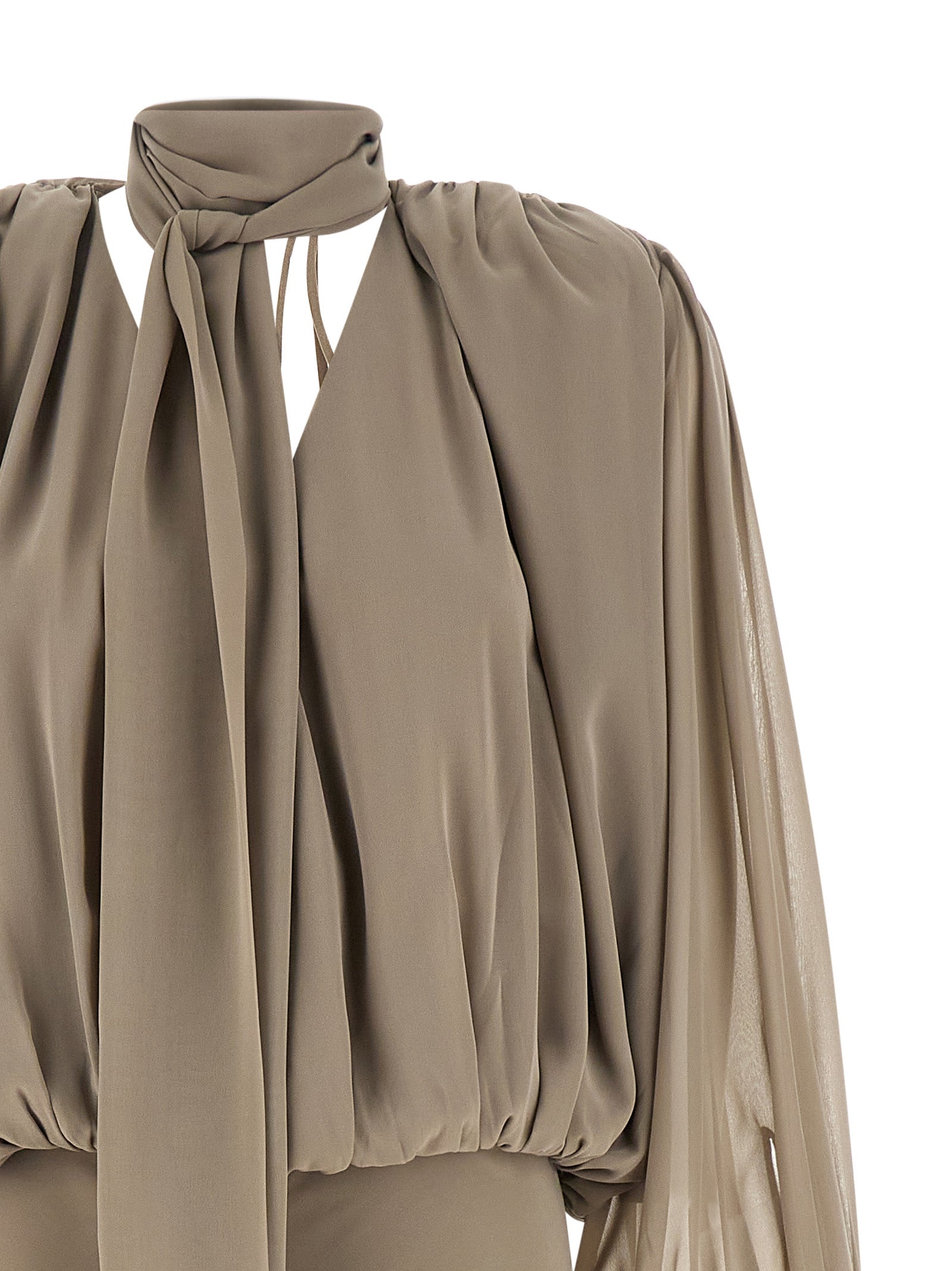 Chiffon Maxi dress Beige Polyester