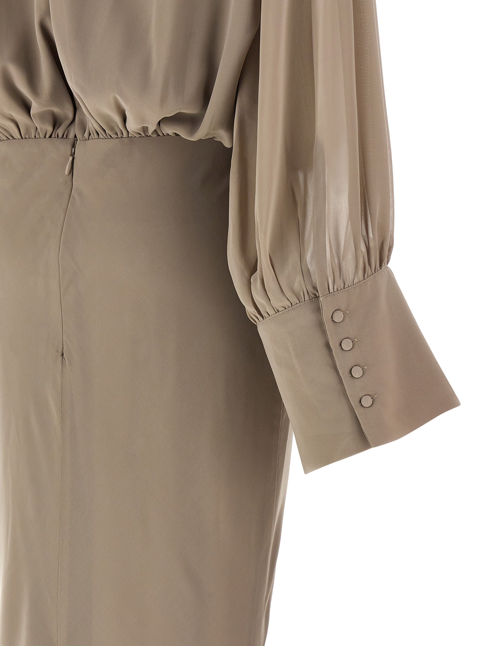 Chiffon Maxi dress Beige Polyester