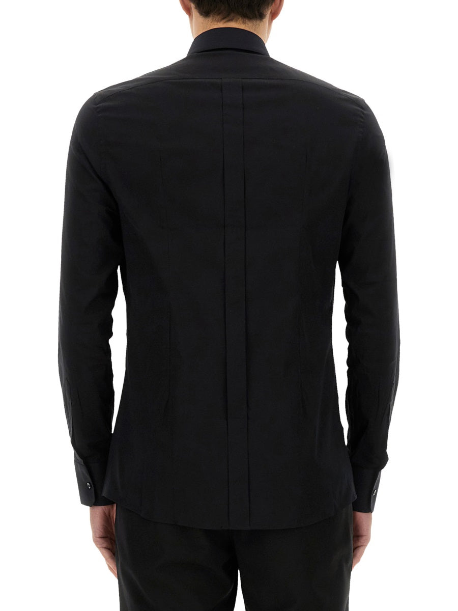 Poplin Stretch Shirt Black Cotton