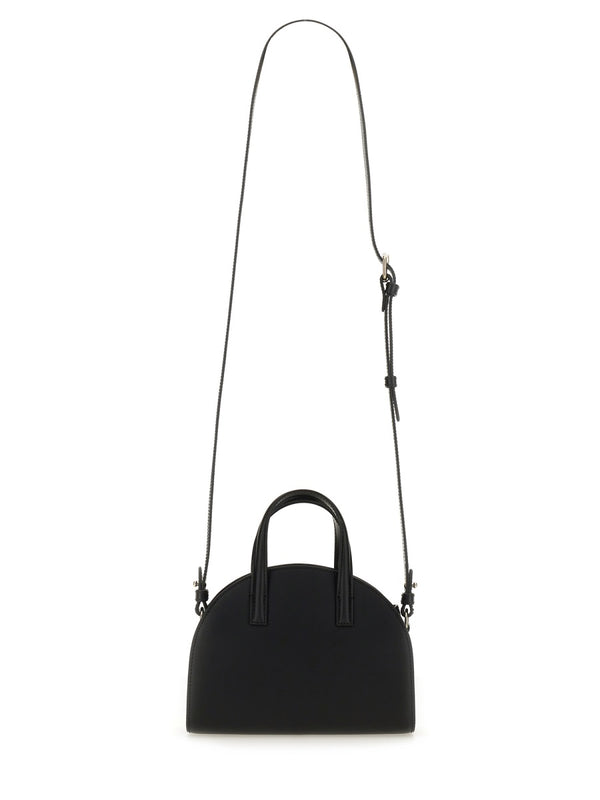 Demi-Lune Tote Bag Small Black Goat Leather Shoulder