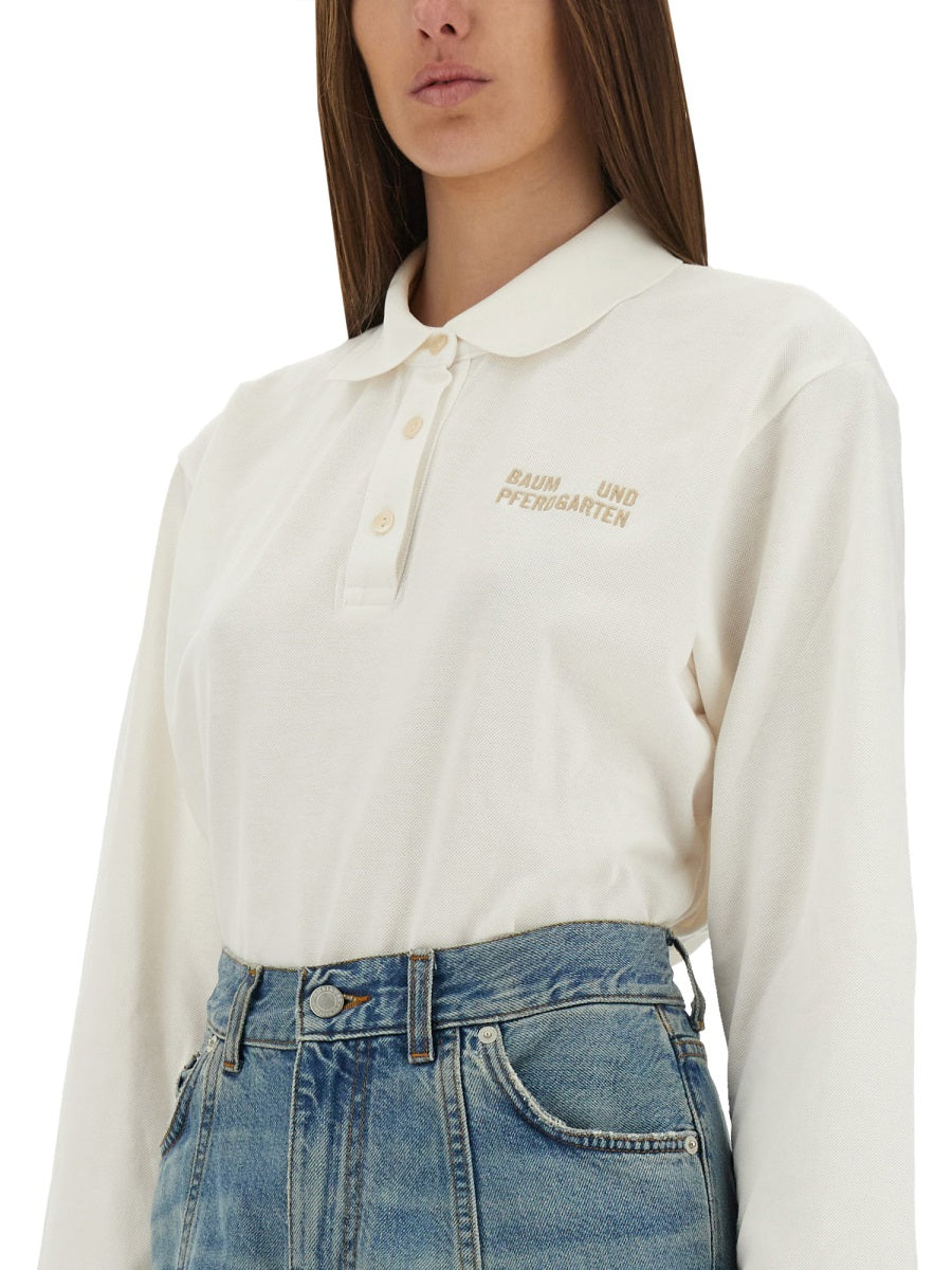 Loose Fit Cotton Polo Ivory Shirts