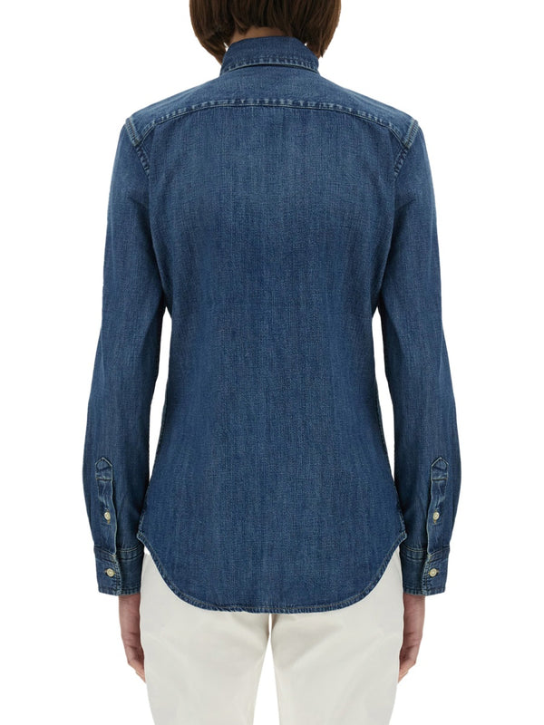 Denim Shirt Blue Cotton
