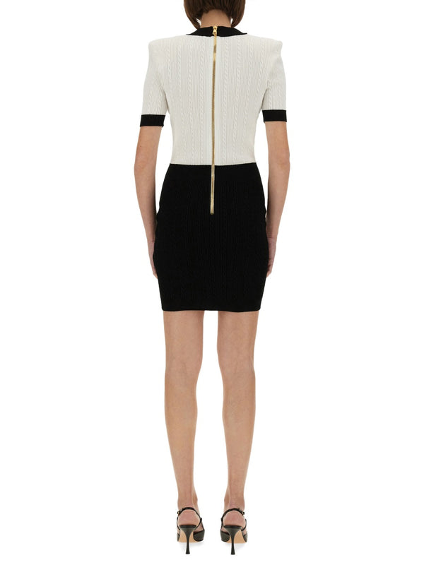 Two-Tone Bodycon Dress Multicolour Viscose