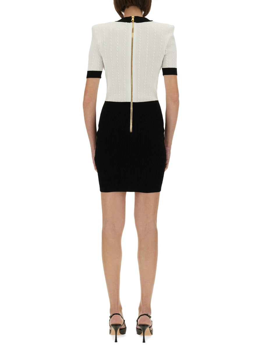 Two-Tone Bodycon Dress Multicolour Viscose