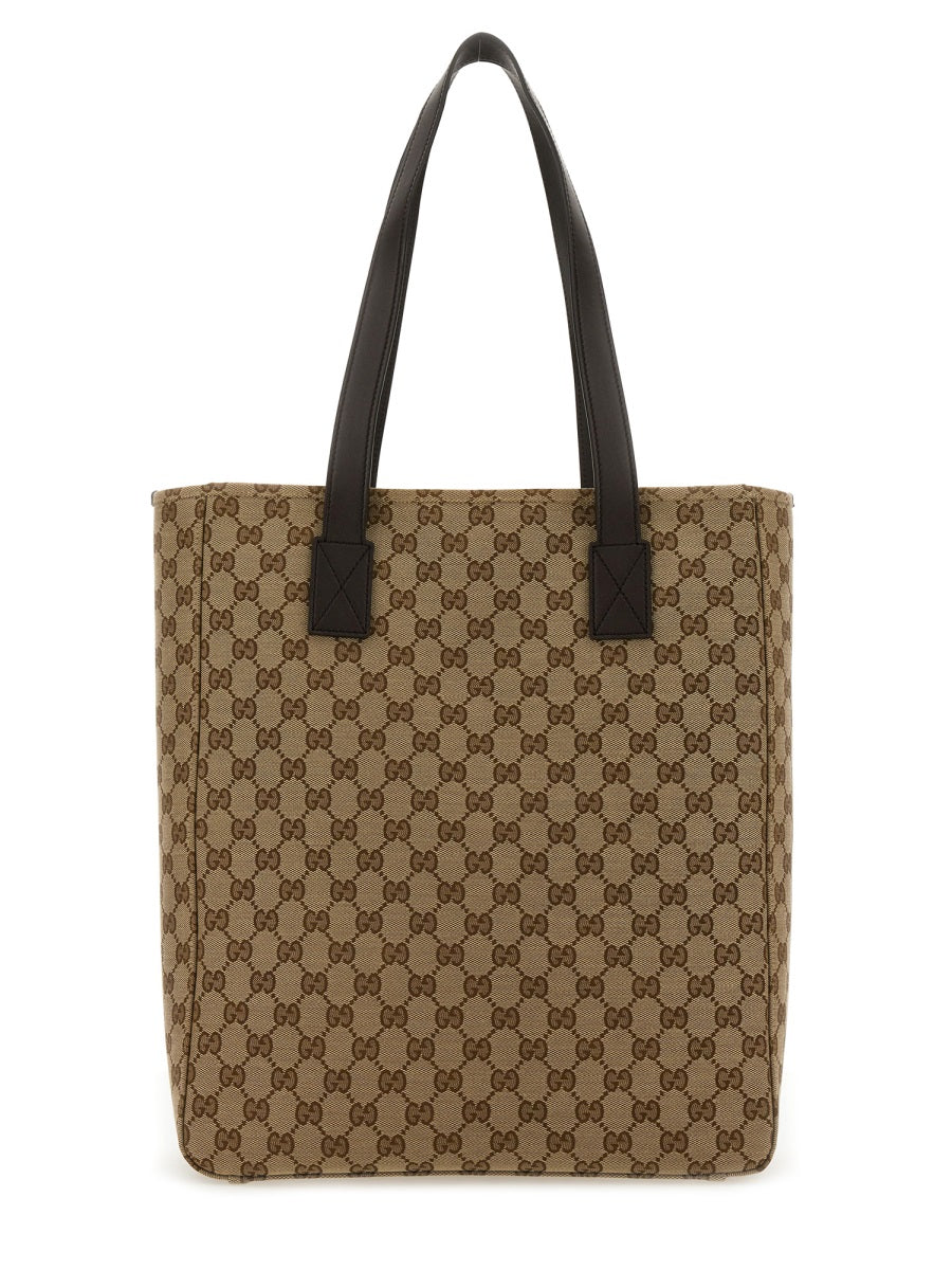 Shopping Bag Gg Medium Brown Polyester Cotton Polyamide Handbags