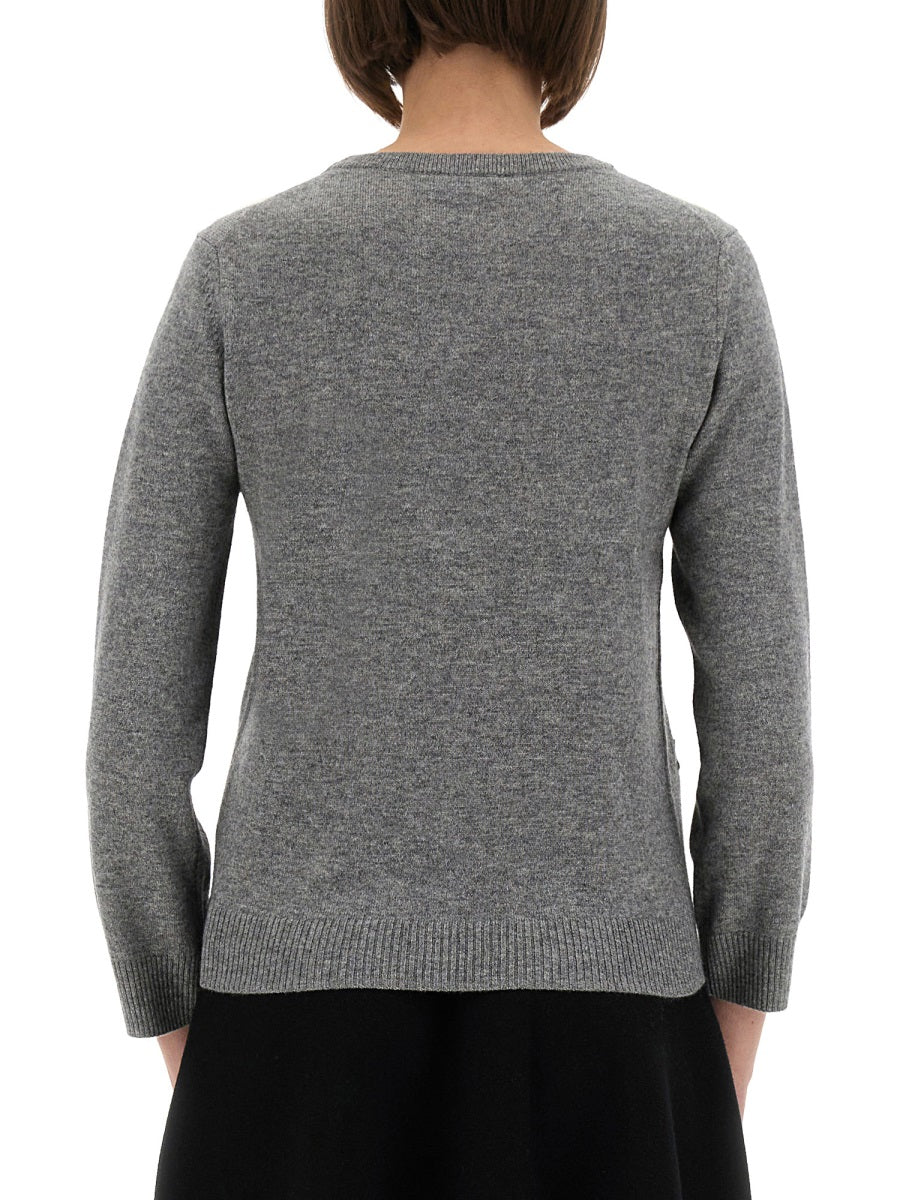 Jacquard Cashmere Cardigan Purple Merino Wool Jumpers