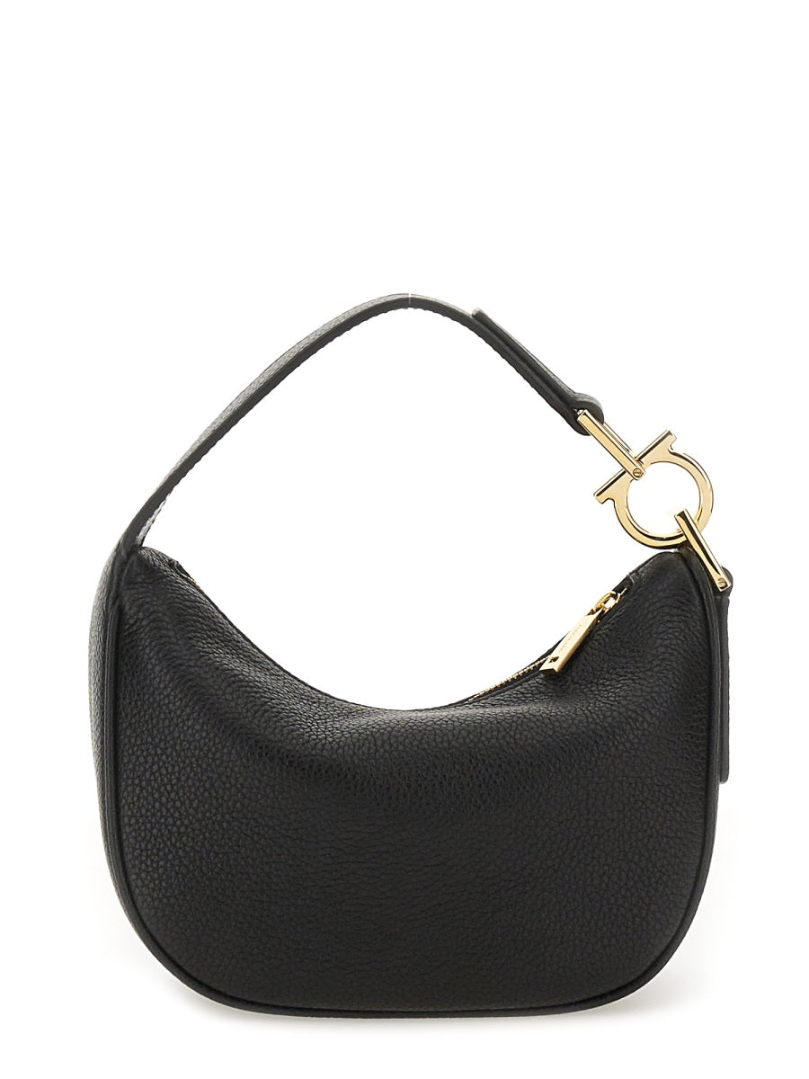 Mini North South Leather Hobo Bag Black Shoulder