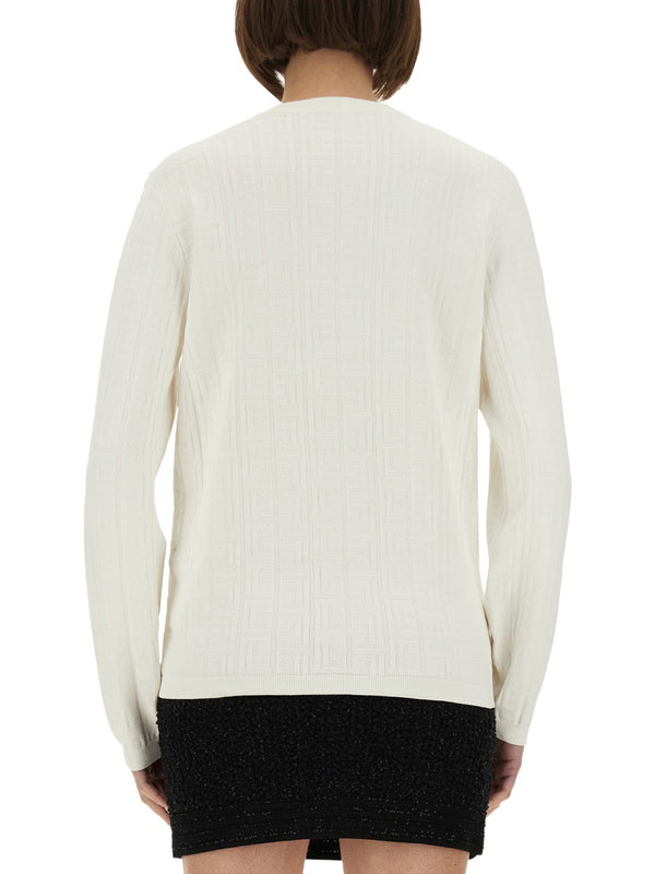 Knitted Top Ivory Viscose Jumpers