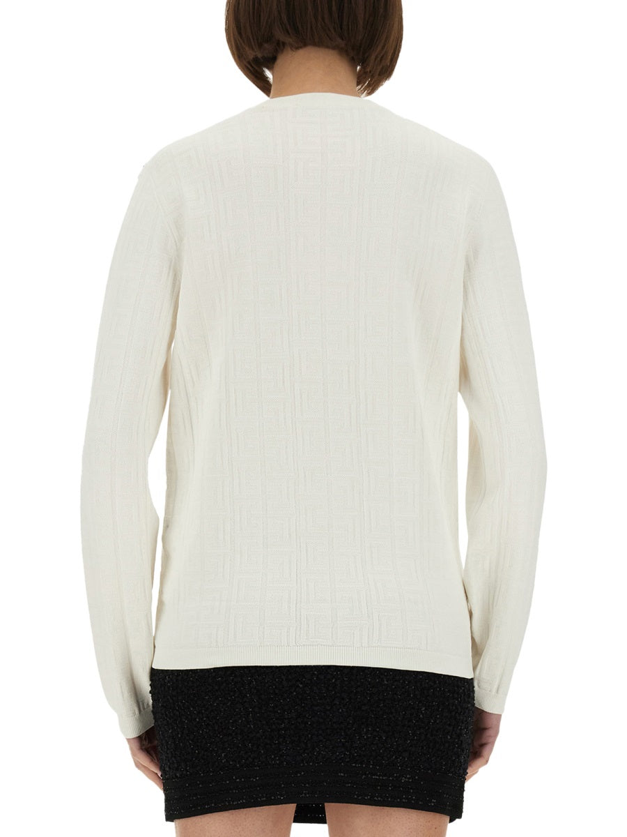 Knitted Top Ivory Viscose Jumpers