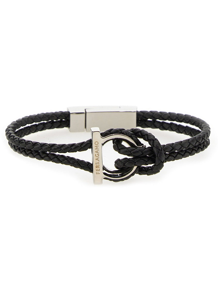 Leather Gancini Bracelet Black Calf Bracelets