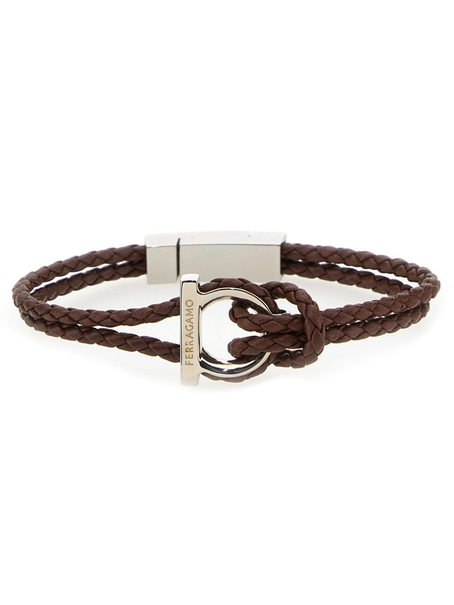 Bracelet Gancini Leather Brown Calf Bracelets