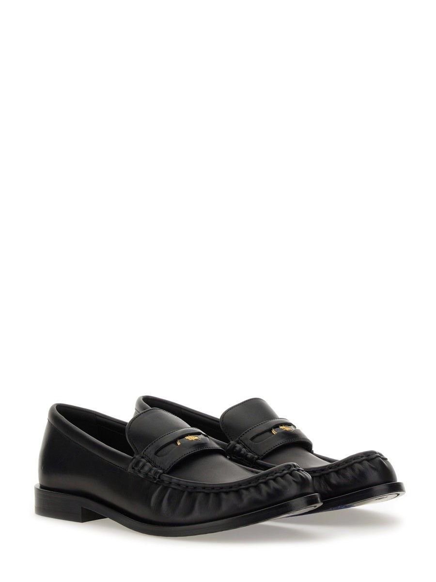 Moccasin Cadet Black Calf Grain Leather Loafers
