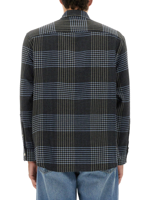 Blue Shirt With Cashmere Blend Cotton