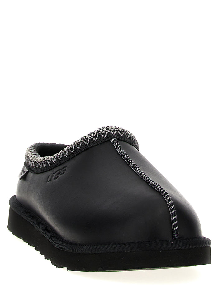 Tasman Sabots Black Cow Leather Textile Flat Shoes