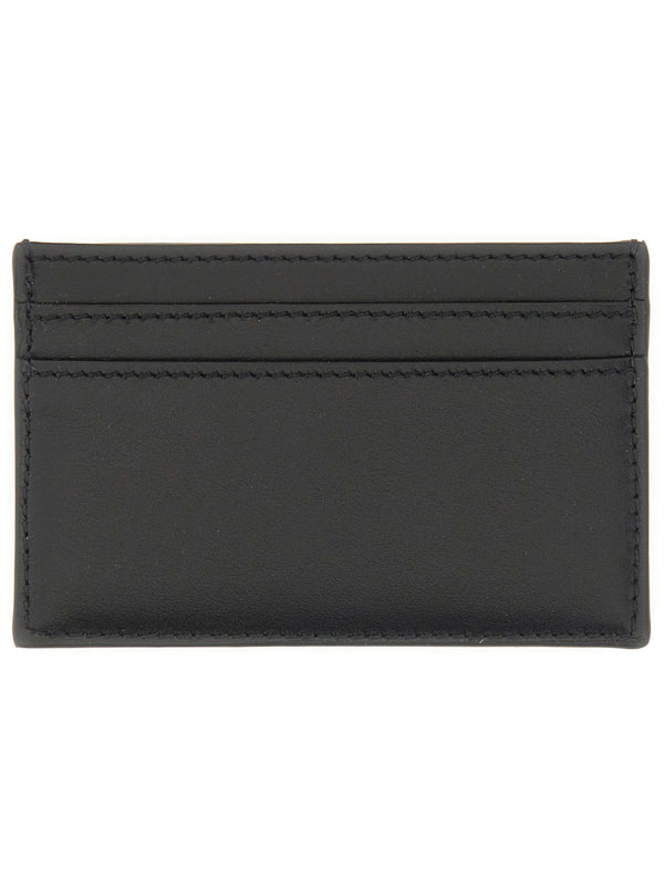 Calf Leather Card Holder Black Wallets & Purses