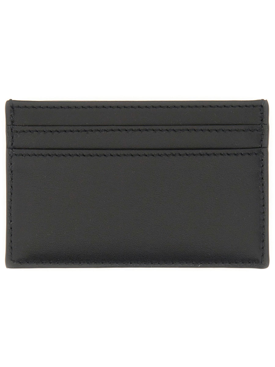 Calf Leather Card Holder Black Wallets & Purses
