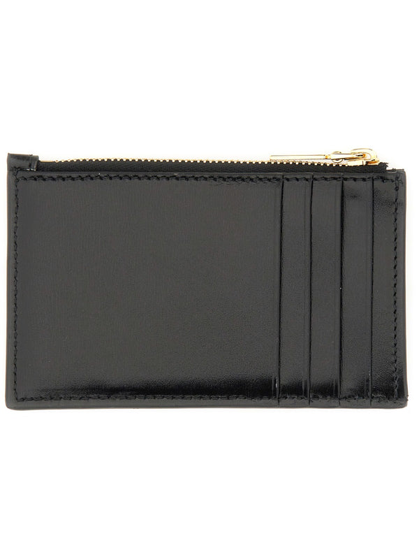 Zippered Card Holder Black Main: Calf Skin Wallets & Purses