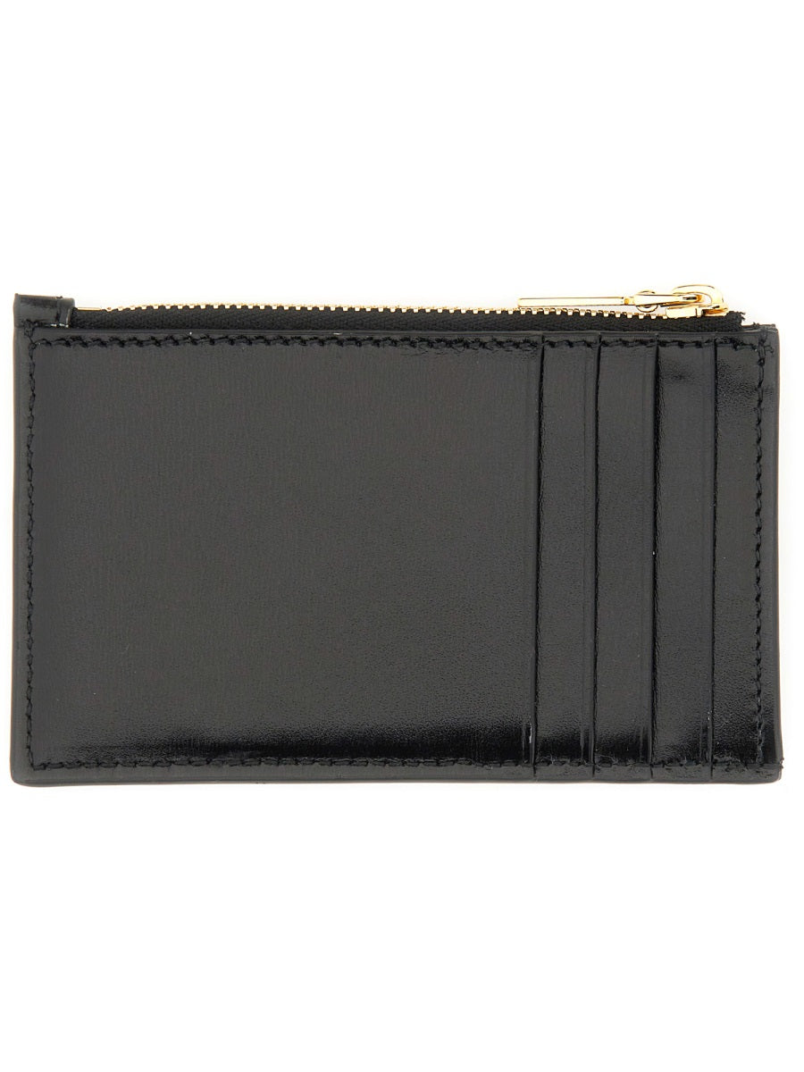 Zippered Card Holder Black Main: Calf Skin Wallets & Purses