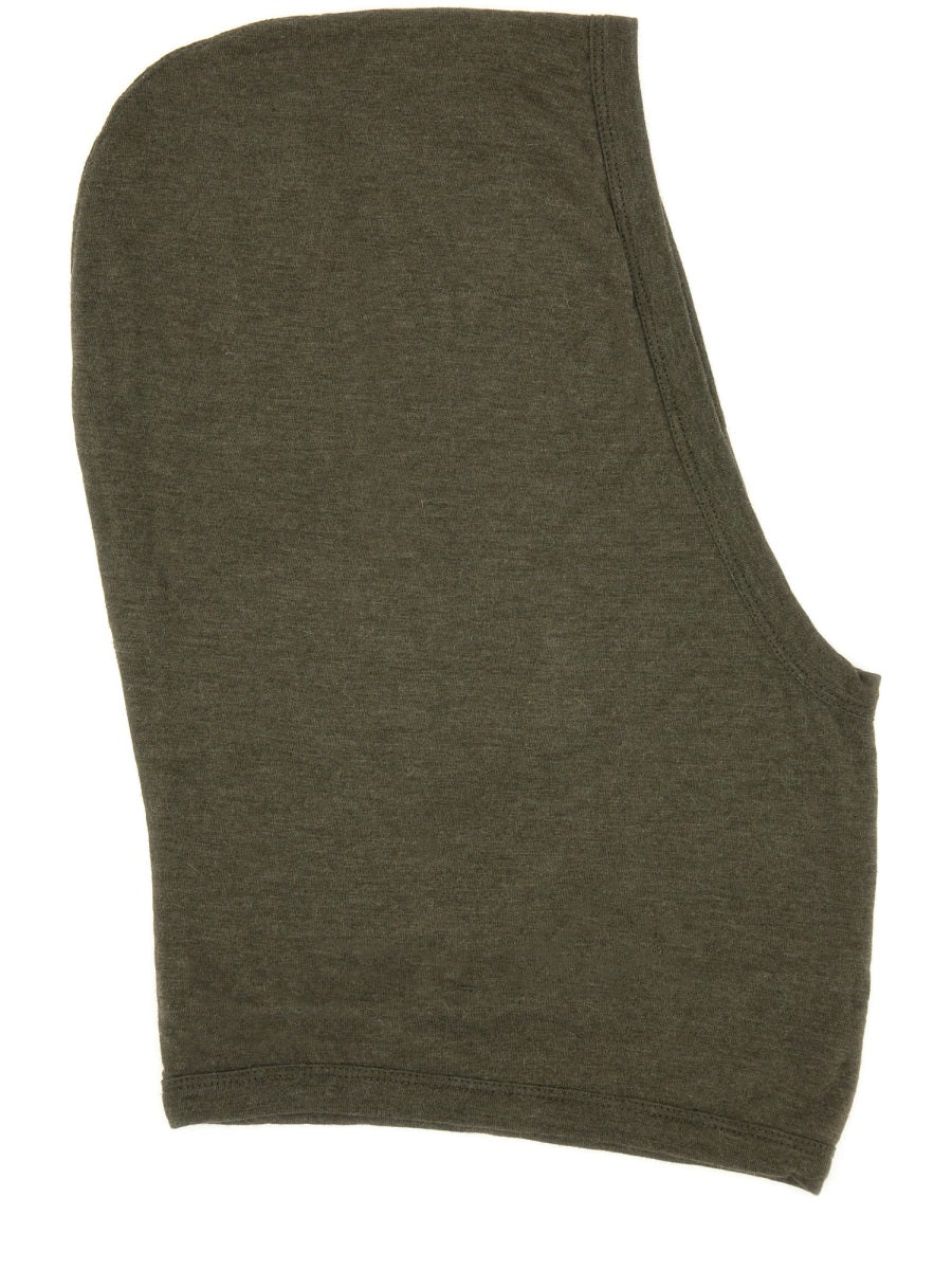 Knitted Hood Green Viscose Hat