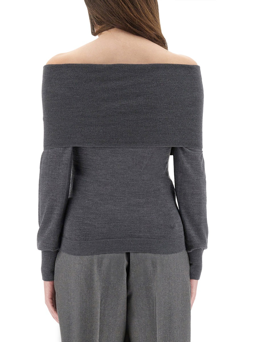 Wool Turtleneck Sweater Grey Virgin Jumpers