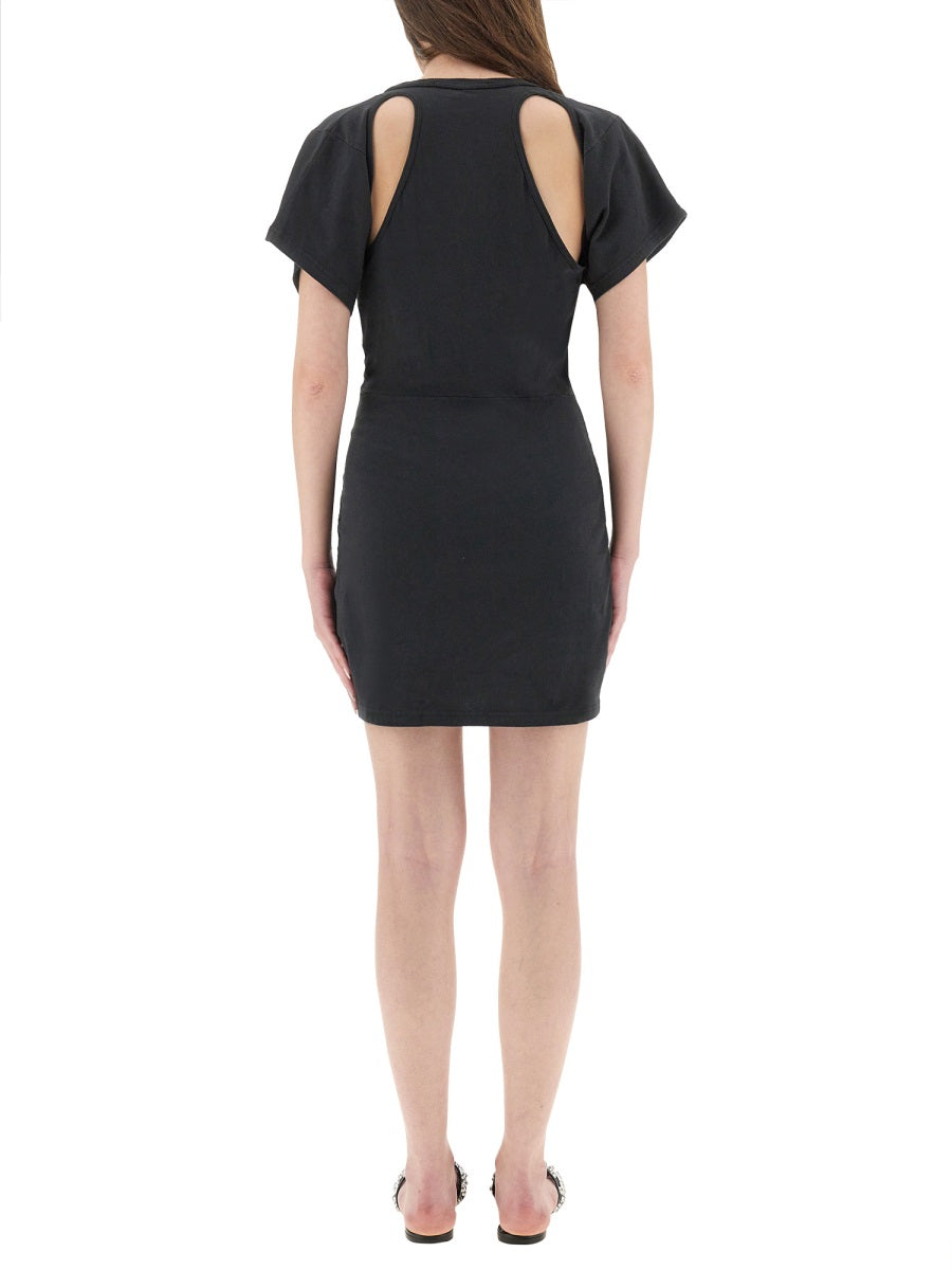 Deconstructed Short Dress Black Organic Cotton