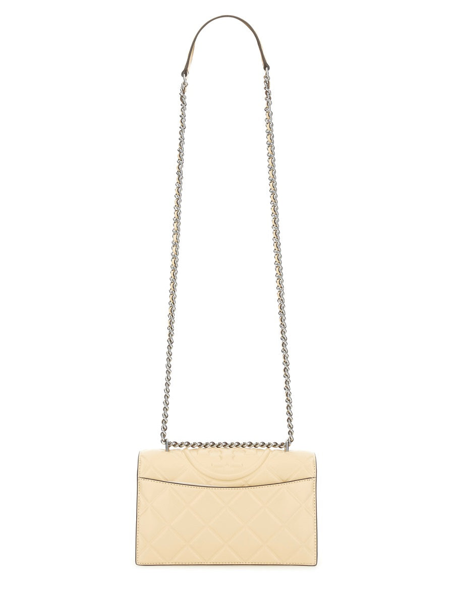 Shoulder Bag Fleming Small Beige Goat Leather