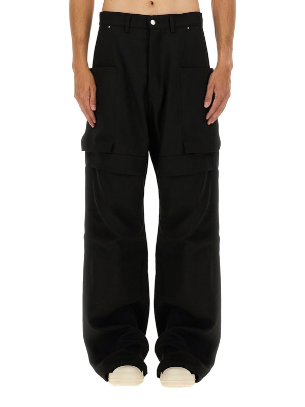 Cargo Pants Black New Wool Trousers