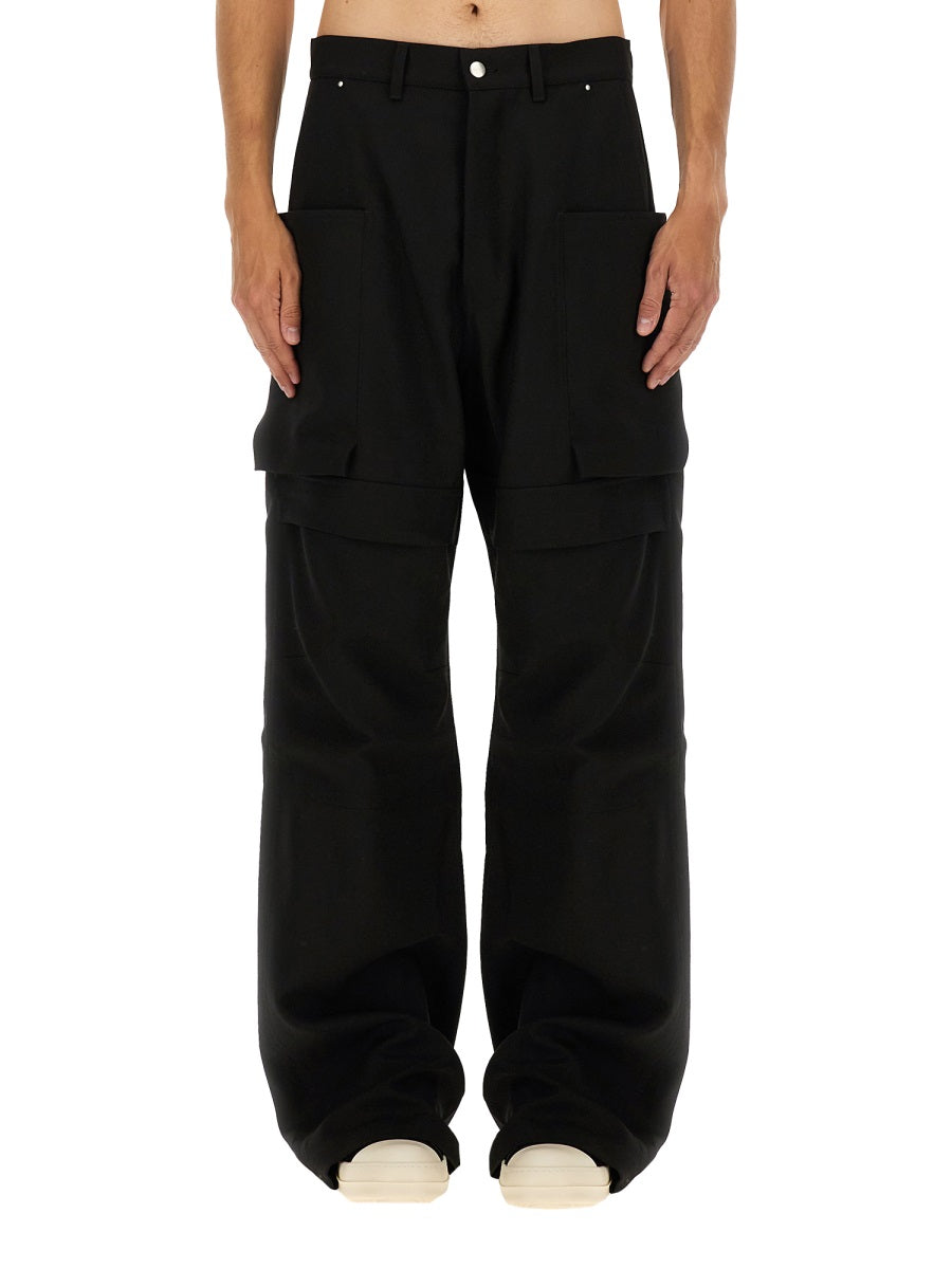 Cargo Pants Black New Wool Trousers