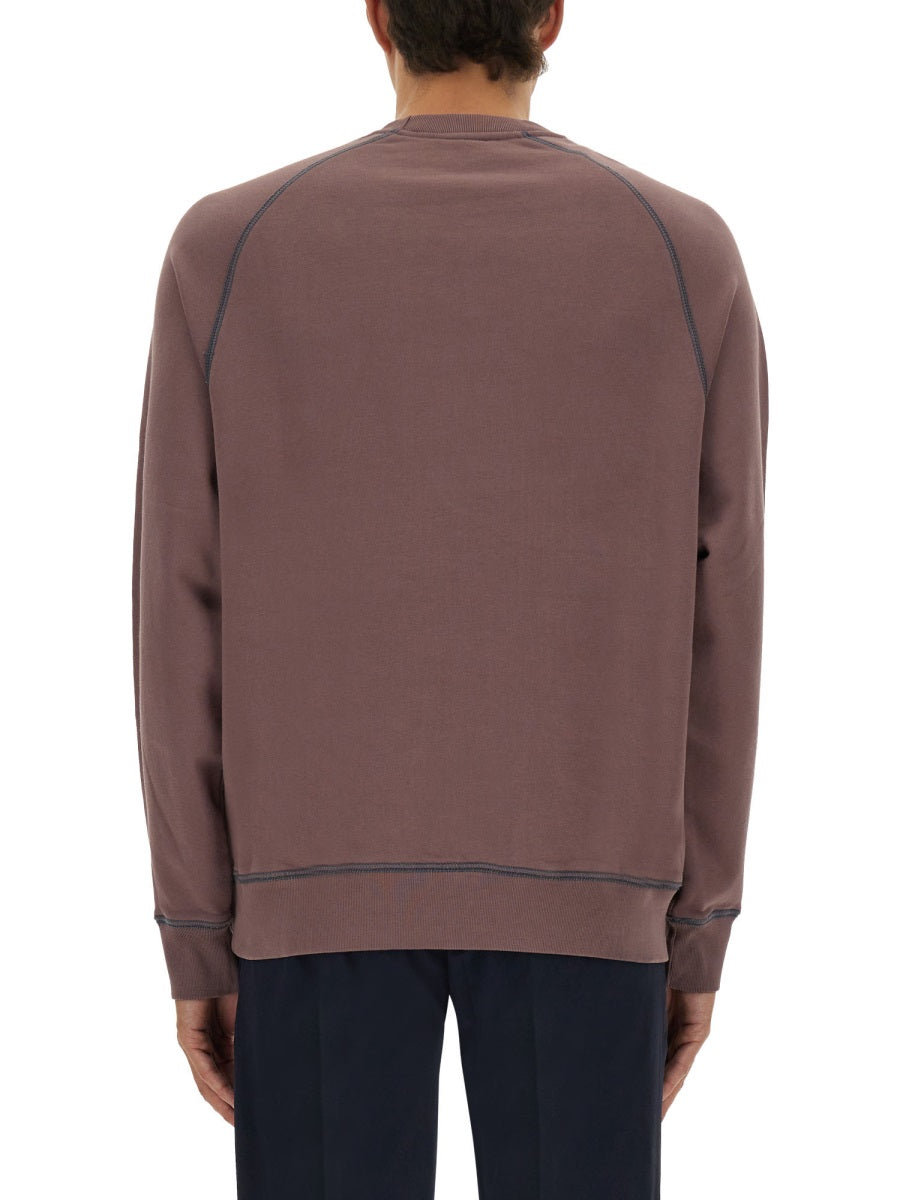 Sweatshirt With Embroidery Purple Organic Cotton Sweatshirts