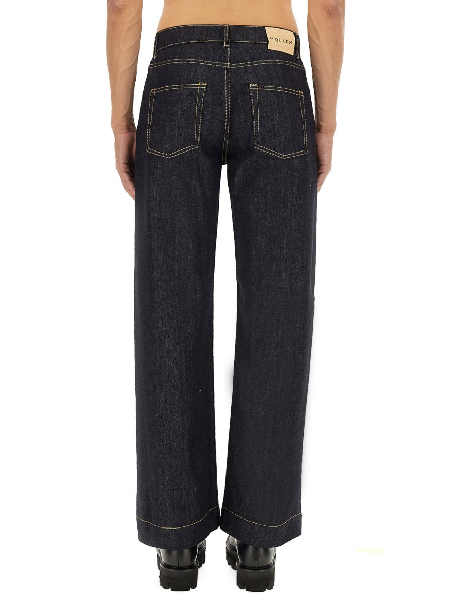 Wide Leg Jeans Denim Cotton