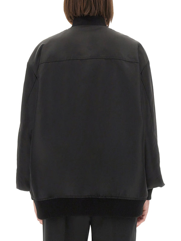 Agape Bomber Jacket Black Polyamide