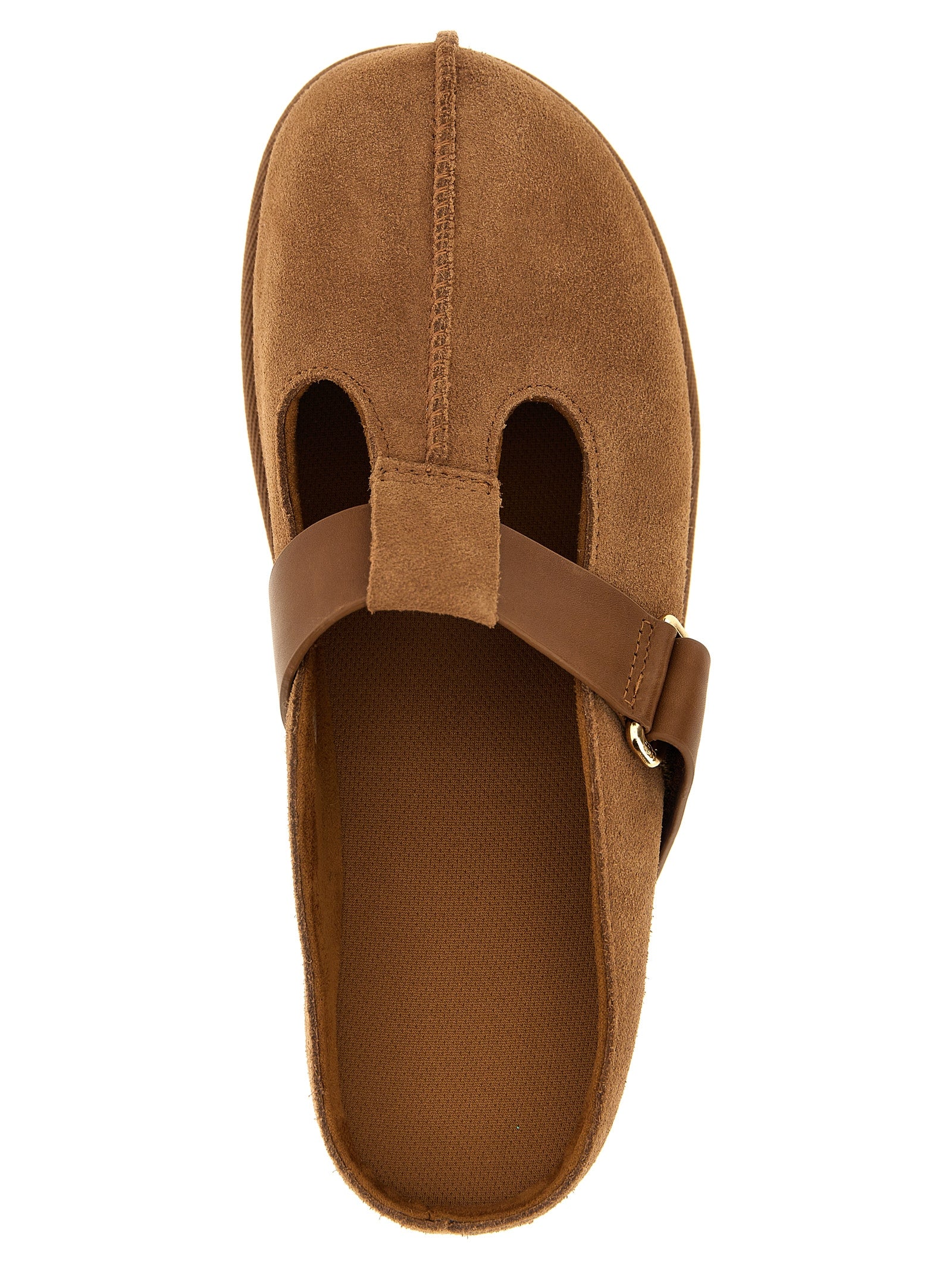 Goldenstar Hi Sabots Brown Calfskin Leather (bos Taurus) Flat Shoes