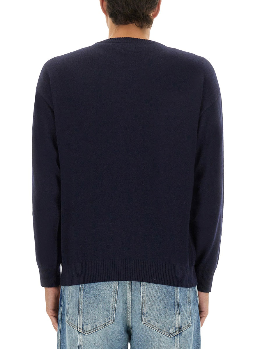 Wool And Cashmere Pullover Blue Jumpers