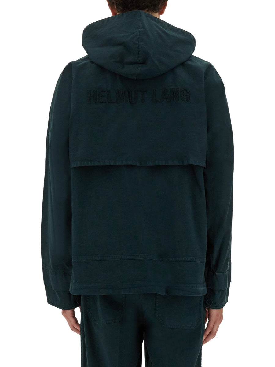 Hooded Windbreaker Jacket Green Cotton
