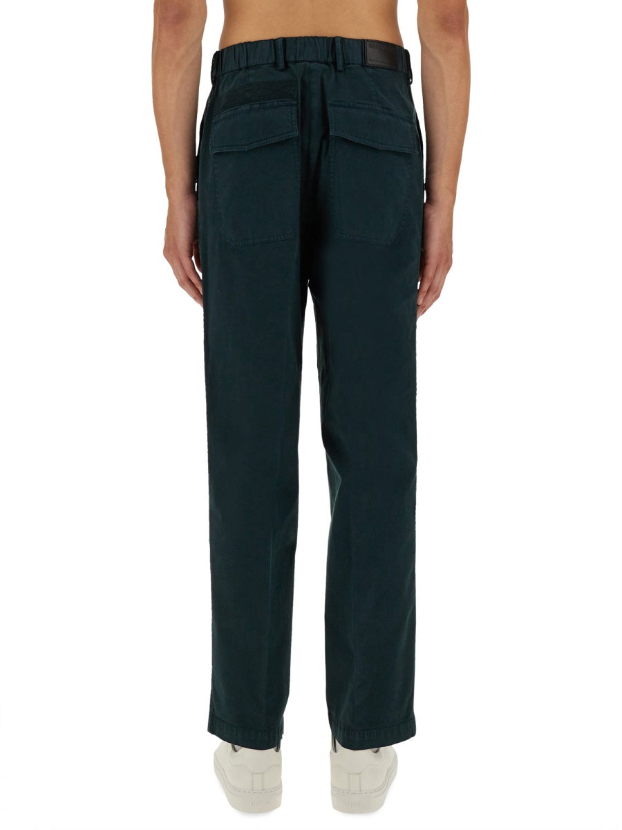 Cargo Pants Green Cotton Trousers