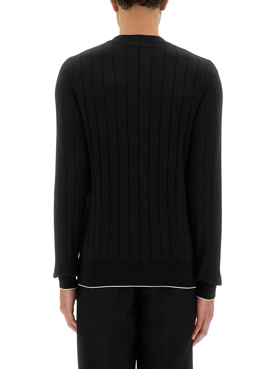 Silk And Cotton Knit Jumper Black Jumpers