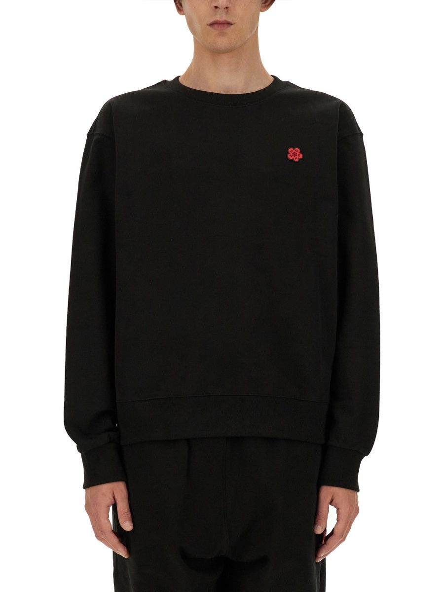 Sweatshirt Boke Flower Black Cotton Sweatshirts