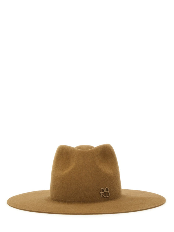 Hat With Logo Beige Felt