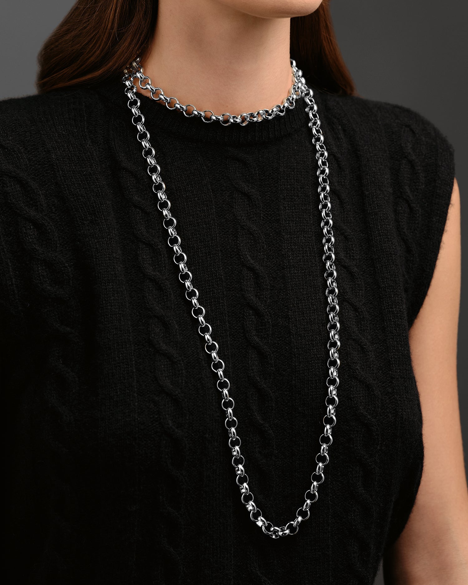 Lace Long Irma Silver Necklaces