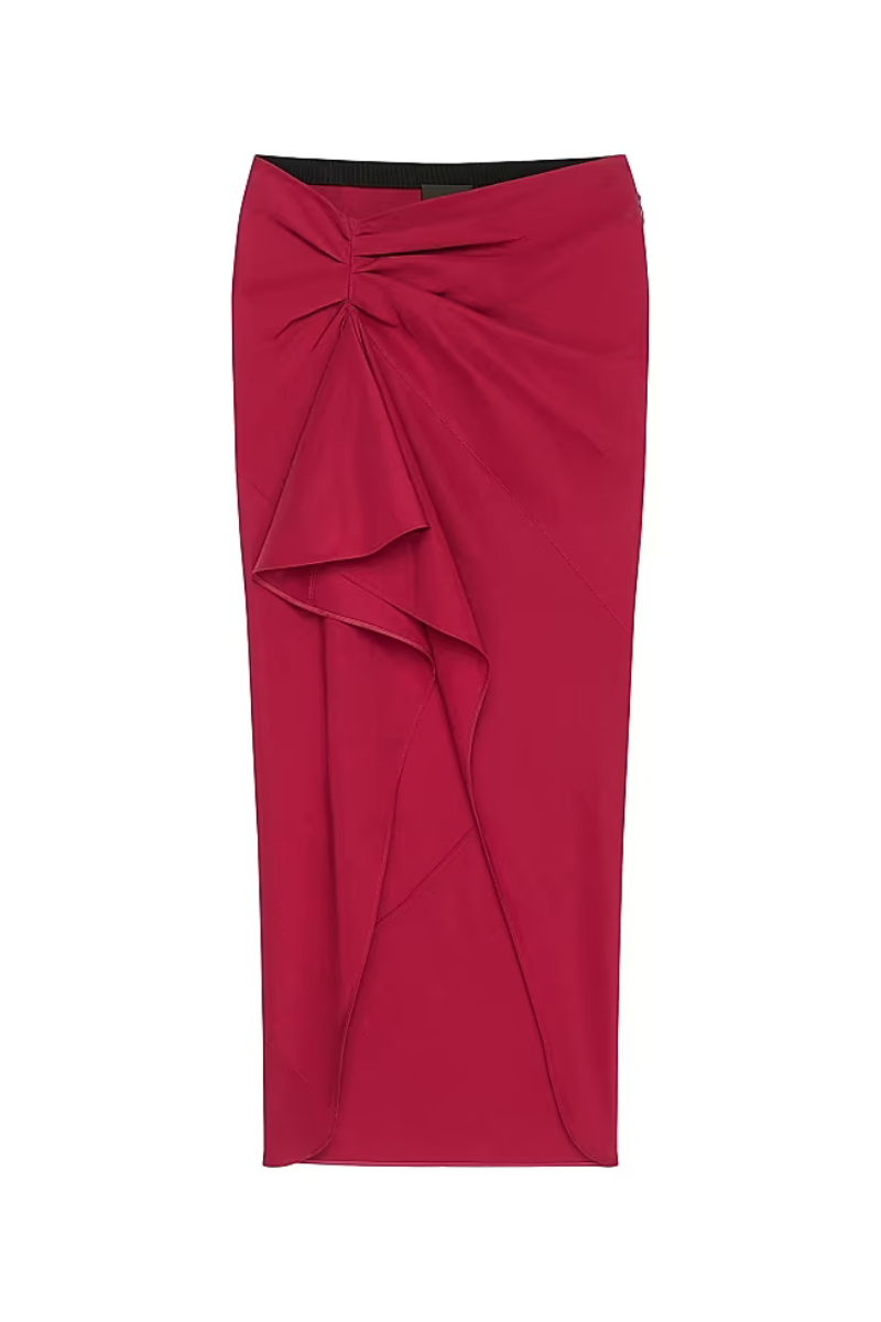 Givenchy Long Ruffled Skirt_red Cherry Red Clothing