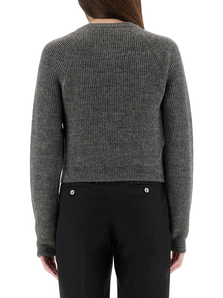 Cropped Shirt Grey Acrylic Jumpers