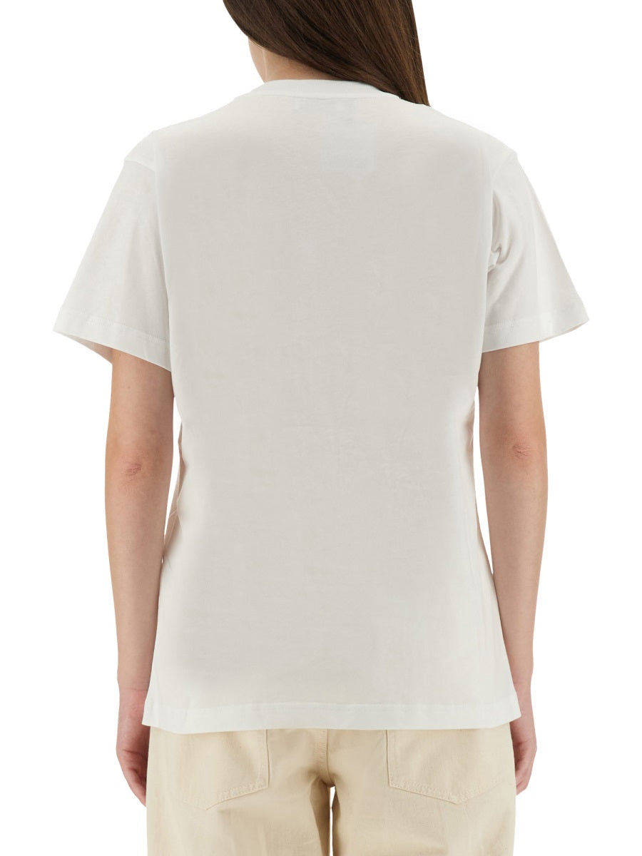 T-Shirt With Embroidery White Cotton T-shirts