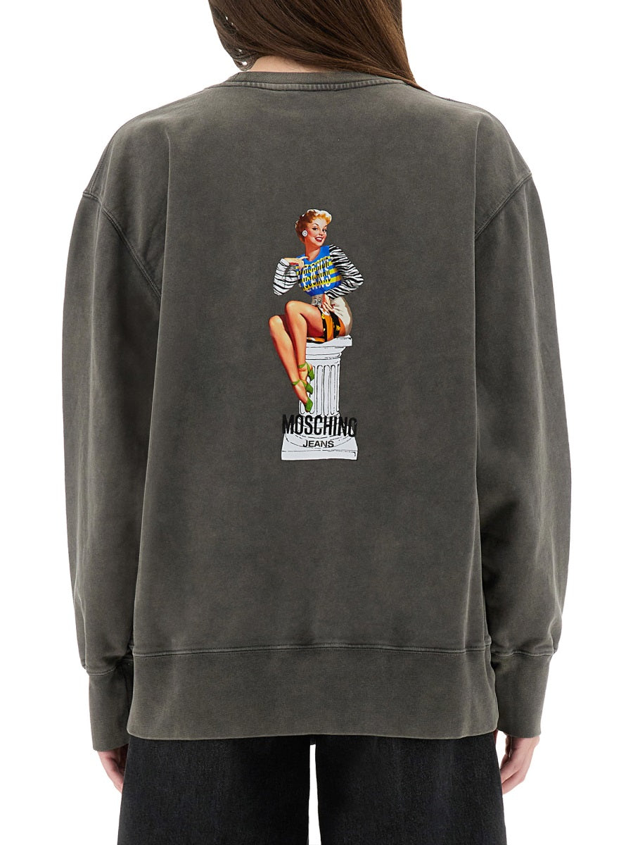 Grey Logo Sweatshirt Cotton Sweatshirts