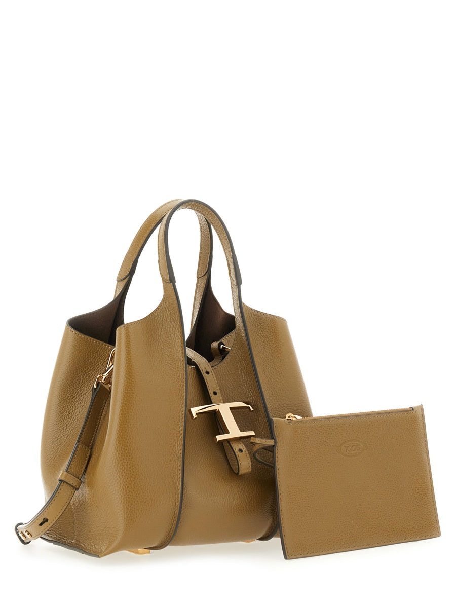 T Timeless Mini Shopping Bag Buff Calf Leather Handbags