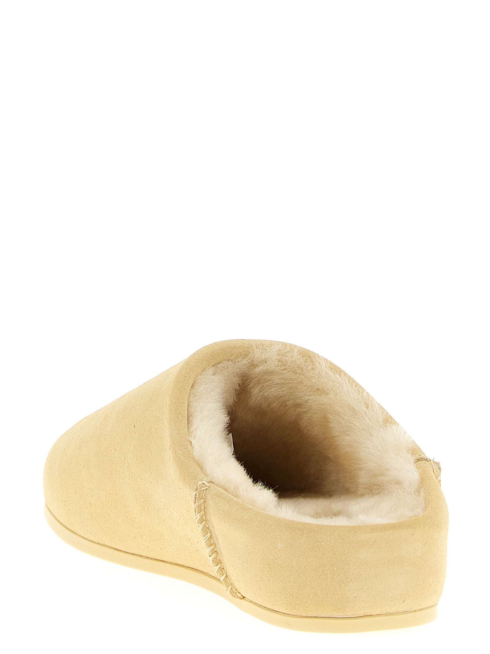 Elea slip-on Beige Leather Flat Shoes