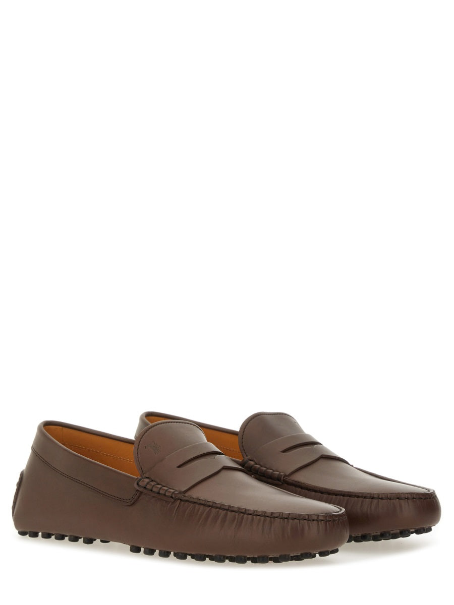 Moccasin Gommino Bubble Brown Leather Loafers