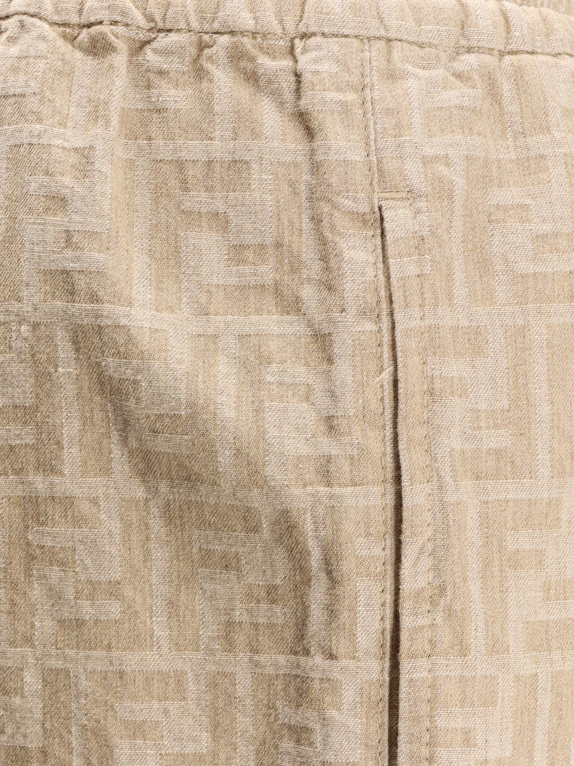 Fendi Shorts Raffia-25 Cotone Lino